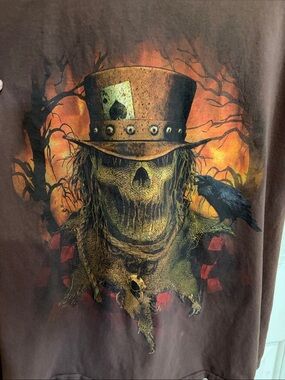 Vintage Fruit of the Loom Skeleton Scarecrow Graphic Cotton T Goth Unisex